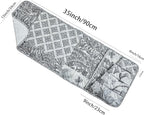 Brilliant Sunshine Grey Flowers Patchwork Couch Armrest 5 Pockets Organizer, Slip Resistant Recliner Armchair Caddy, Washable Remote Controls Holder, Storage for Magazine, Tablet, Phone, iPad, Grey