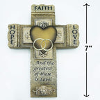 Faith, Hope, and Love Marriage Wall Cross, Wedding, Engagement, and Vow Renewal Couples Gift, Wall Crosses with Bible Verse, 7.25-inch by 10.5-inch, by Abbey & CA Gift