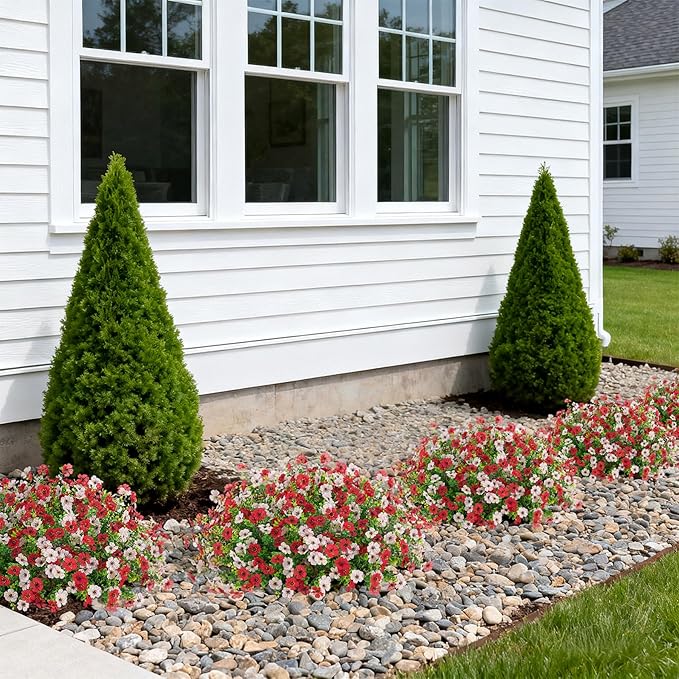 Artificial Fake Flowers Plants for Outdoor Spring Summer Decor, 12 Bundles Faux Silk Flowers for Outdoor Outside Planter Colorful Daisy UV Resistant Look Real for Front Door Porch Patio Yard