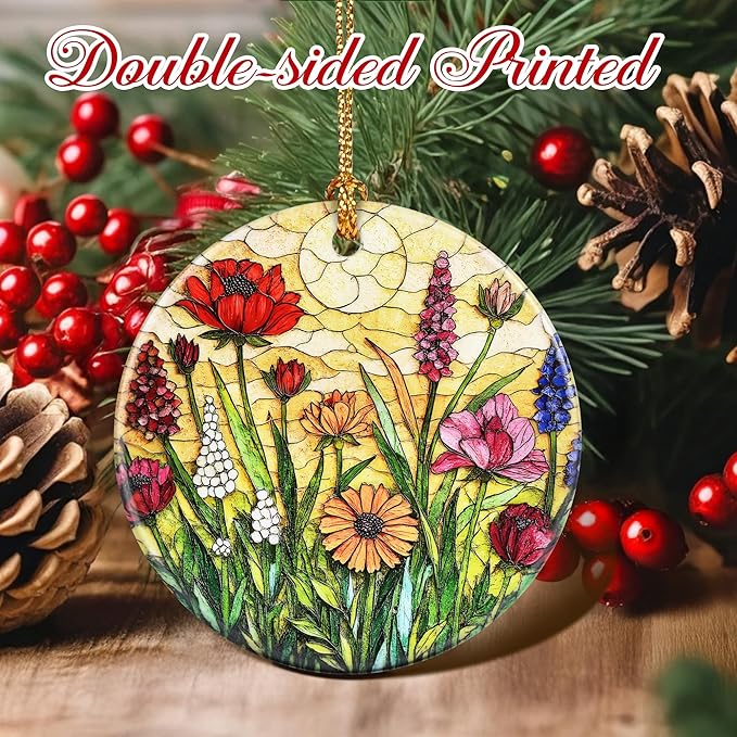 Christmas Ornament, Stained Glass Ornament, Christmas Ornaments for Tree, Hanging Ornaments for Home Decor & Xmas Decorations – Holiday Decor, Gift Ideas, Perfect Holiday & Xmas Gifts - Wildflower