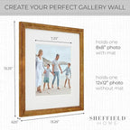Sheffield Home 9 Piece Gallery Wall Frame Set, 12x12 Inch, Beaded Antique Bronze