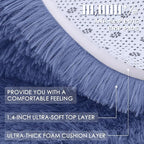 OLANLY 2x3 Machine Washable Small Bedside Rug, Soft Fluffy Shaggy Entryway Throw Rugs for Bedroom, Living Room, Indoor Floor Carpet for Kids Girls and Boys, Home Decor Aesthetic, Denim Blue