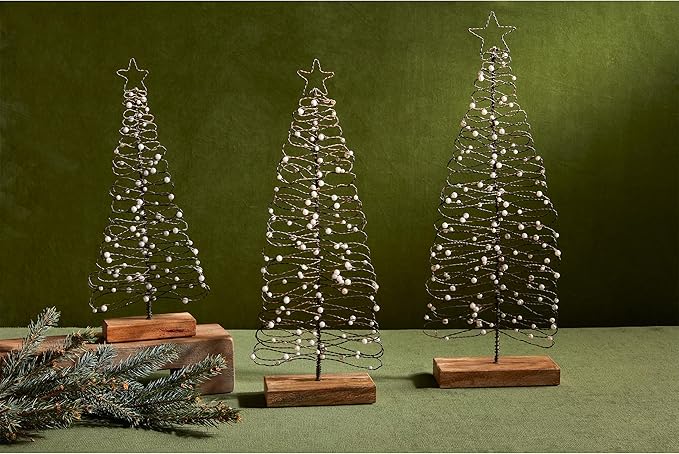 Mud Pie Sm Beaded Wire Tree Table SITTERS, Black