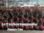 Bougainvillea Artificial Tree with Flowers (5.4FT-65 Inch) UV- Resistance Faux Blooming Flower Outdoor/Indoor Tree Front Porch Plants, Home, Office, Living Room Decor