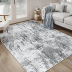 Ciicool Abstract Area Rug Indoor, 3x5 Washable Entryway Rug, Modern Soft Throw Rug with Non-Slip Backing Ideal for Bedroom Living Room Entrance Kitchen, Non-Shedding Low-Pile Floor Carpet Doormat Gray