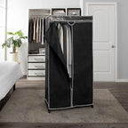 Simplify, Organizer, for Clothes and Accessories, Heavy Duty, Hanging Rod, Easy to Assemble in Black 36" Wide Portable Closet, 63"x36"19" (4062-BLACK)