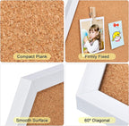 Facilife 4 Packs Cork Board,Corkboards for Wall,Small Cork Board Decorations,Cork Boards for Walls with Frame, Decorative for Office, School & Home