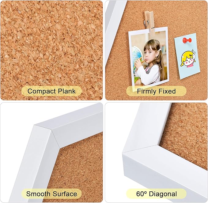 Facilife 4 Packs Cork Board,Corkboards for Wall,Small Cork Board Decorations,Cork Boards for Walls with Frame, Decorative for Office, School & Home