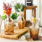 Der Rose Amber Glass Bud Vases Set of 30, Small Bud Vases for Flowers, Rustic Wedding Centerpieces and Home Decor