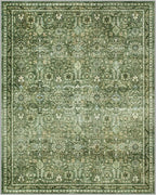 Lahome Moss Green Area Rug 8x10, Machine Washable Low Pile Thin Carpet for Living Room, Non-Slip Boho Rug for Bedroom Dining Office Apartments Home Decor