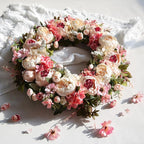 Peony Wreath 23'' Spring Wreaths for Front Door, Artificial Large Floral Wreath for Front Door Wall Decor, Valentine’s Day Home Wedding Housewarming Gift EZsenses (Light Pink)