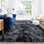 Rugs for Living Room 10x14, Soft Shaggy Modern Shag Area Rug for Bedroom, Upgrade Non-Slip Plush Fluffy Carpet for Kids Boys Girls Room Home Decor Aesthetic,Dark Grey