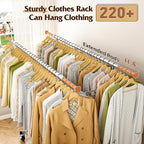 Raybee Clothes Rack Load 630LBS, Heavy Duty Clothes Rack, Rolling Clothing Racks for Hanging Clothes with Wheels, Adjustable & Commercial Garment Rack, 22" D x 75" W x 68" H