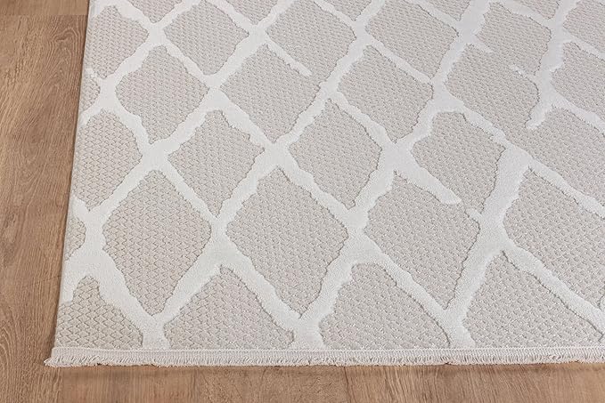 Modern Indoor Rug Diamond 8x10 Area Rugs for Living Room Luxury Kitchen Bedroom Durable Soft Geometric Durable Low and High Pile Stain Resistant Non Shedding Area Carpet 8x10