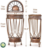 Dualplex Super Quality Umbrella Stand, Umbrella Holder, Antique Look Metal Entry Hallway Décor, Wallside Style w/Removable Drip Tray Home Office Decoration Rack Holds Umbrellas Canes Walking Stick