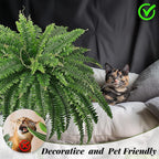 45" Fake Ferns, Realistic Large Artificial Bush Plants, 2 Artificial Boston Ferns with 59 Fronds for Outdoors Planter Indoor Home Garden Porch Decor