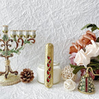 4.5 Inches Hand-Painted Mezuzah, Exquisite Enamel Design with Scroll Included for Jewish Occasions