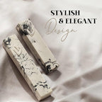 SURI Mezuzah for Door – 5 Inch Marble Off-White Concrete Mezuzah Case with Printed Scroll, Self-Stick Jewish Entry Design, Fits a 4 Inch Scroll, Gift Box Included