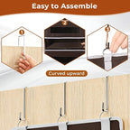 2 Packs 5-Tier Over the Door Storage Organizer with 10 Side Mesh Pockets, 48 lbs Load Capacity, 3 Hooks Design, Hanging Organizer with Clear Windows for Bathroom, Bedroom, Nursery, Kitchen-Brown