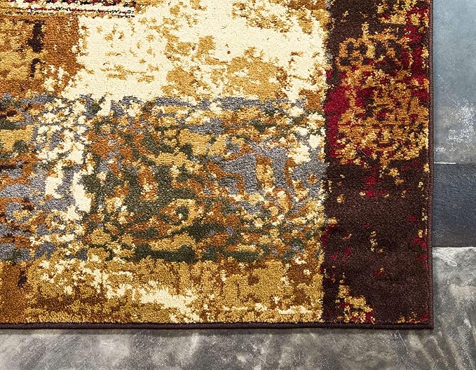 Unique Loom Barista Collection Area Rug - Arusha (8' x 10' Rectangle Beige/Black)