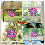 Mandala Flower 4" Vinyl Holographic Hanging Christmas Ornaments - Christmas Decoration for Home, Sun Catcher Gift, Christmas Tree Decor, Aesthetic Suncatcher Decor Gift for Women Man Friend