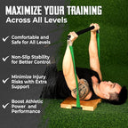 (Patent: D1088151) Wood Fitness Board, Exercise Platform or Wooden Exercise Board for Resistance Band Exercises, Resistance Band Workout, Stretching, Strength, Flexibility and Balance for Body HomeGym