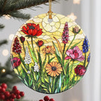 Christmas Ornament, Stained Glass Ornament, Christmas Ornaments for Tree, Hanging Ornaments for Home Decor & Xmas Decorations – Holiday Decor, Gift Ideas, Perfect Holiday & Xmas Gifts - Wildflower