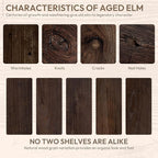 Marsmiles 30 inch Floating Shelves for Wall Solid Elm Wood Shelves|Rustic Wall Shelves with Invisible Heavy-Duty Bracket for Bathroom Living Room Kitchen|Walnut, 2 Pack