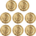 Hosley Set of 8, Gold Plastic Decorative Charger Plate- 11.75" Diameter. Ideal GIFT for Wedding, Party Favor, Bridal, Home Warming. O5