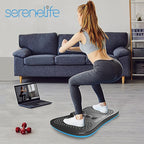 Serenelife Wooden Anti Fatigue Mat - Ergonomic Natural Hardwood Wobble Balance Board with Ergonomic Design Comfort Floor Mat for Standing Desks, Fitness Workout For Home, Therapy, Black