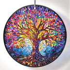 2025 Christmas Ornaments, Christmas Tree Ornaments Acrylic, Faux Stained Glass Effect White Elephant Gifts Exchange, Unique Suncatcher Xmas Stocking Stuffers for Women, Men (Tree of Life)