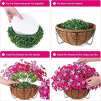 INSPRING Artificial Hanging Flowers for Outdoors Baskets Fake Plants Spring Decoration, UV Resistant Faux Silk Morning Glory in Planter Look Real for Outside Patio Porch Balcony Garden Home Decor