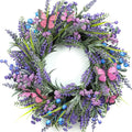 Lavender Wreaths for Front Door 18 Inch Spring Summer Wreath with Lavender,Berries, Butterflies,for Year-Round Use Indoors and Outdoors as Wall, Door, Window, Party and Wedding Decorations