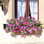Artificial Hanging Fake Flowers with Basket Plants for Outdoor Decoration, Faux Silk Flower UV Resistant Morning Glory for Home Porch Patio Garden Balcony Yard Look Real (Fuchsia Lotus)