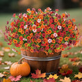 Artificial Flowers for Outdoors Potted Spring Decor, 12 Bundles Fake Summer Daisy with Realistic Eucalyptus Leaves, Faux Plants for Greenery Boxwood Porch Patio Garden Pot Lawn