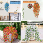 Artificial Hanging Flowers for Outdoors Faux Plants Spring Summer Decoration, 2 Pack Silk Colorful Daisy Realistic Fake Outdoor Flowers UV Resistant Porch Patio Window Yard Decor(Blue)
