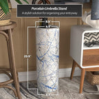Red Lantern 24" Abstract Blue & Silver Umbrella Stand