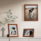 Vittanly Picture Frames Set of 10, Picture Frames Collage Wall Decor with Two 8x10, Four 5x7, and Four 4x6 Photo Frames, Gallery Wall Frame Set for Wall or Tabletop Display, Walnut Brown