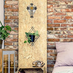 Angel Wings Cross with Flower – Decorative Resin Wall Cross with Elegant Design – Religious Home Décor for Prayer Room or Living Room – Ideal Gift for Birthdays, Christmas, and Special Occasions