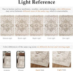 Taupe Area Rug 4x5 Washable Vintage Carpet for Office Kitchen Non Slip Retro Distressed Door Mat Low Pile Soft Oriental Medallion Thin Small Throw Rug Entryway Bedroom Bathroom Dining Room