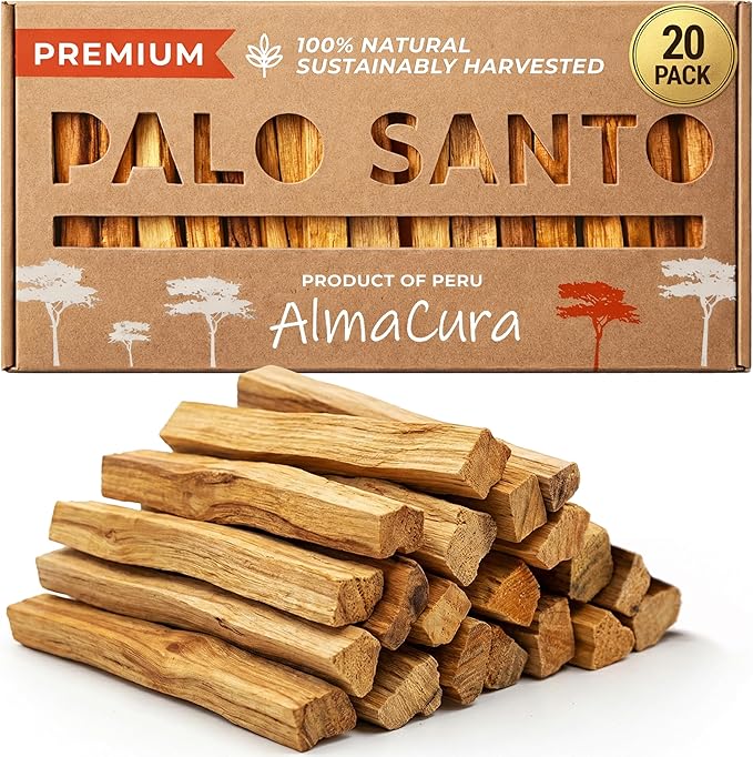 Palo Santo Sticks 20 Pack - Smudging Incense Sticks from Peru, Not Ecuador, Ethically Harvested, for Meditation, Yoga, Aromatherapy and Spiritual Cleansing