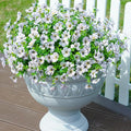 Artificial Flowers for Outdoors Daisy 12 Bundles for Home Decoration, Faux Flower Fake Plants Outside Decoration with Eucalyptus UV Resistant for Planter Porch Patio Yard Garden White