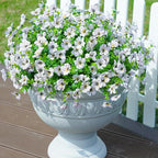Artificial Flowers for Outdoors Daisy 12 Bundles for Home Decoration, Faux Flower Fake Plants Outside Decoration with Eucalyptus UV Resistant for Planter Porch Patio Yard Garden White