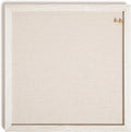 U Brands Rustic Linen Bulletin Board, 14" x 14", White Wood Style Frame, Industrial Grade Pinning Surface, Includes Push Pins