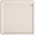 U Brands Rustic Linen Bulletin Board, 14" x 14", White Wood Style Frame, Industrial Grade Pinning Surface, Includes Push Pins