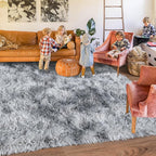 Rugs for Living Room 6x9, Soft Shaggy Modern Shag Area Rug for Bedroom, Upgrade Non-Slip Plush Fluffy Carpet for Kids Boys Girls Room Home Decor Aesthetic, Light Grey