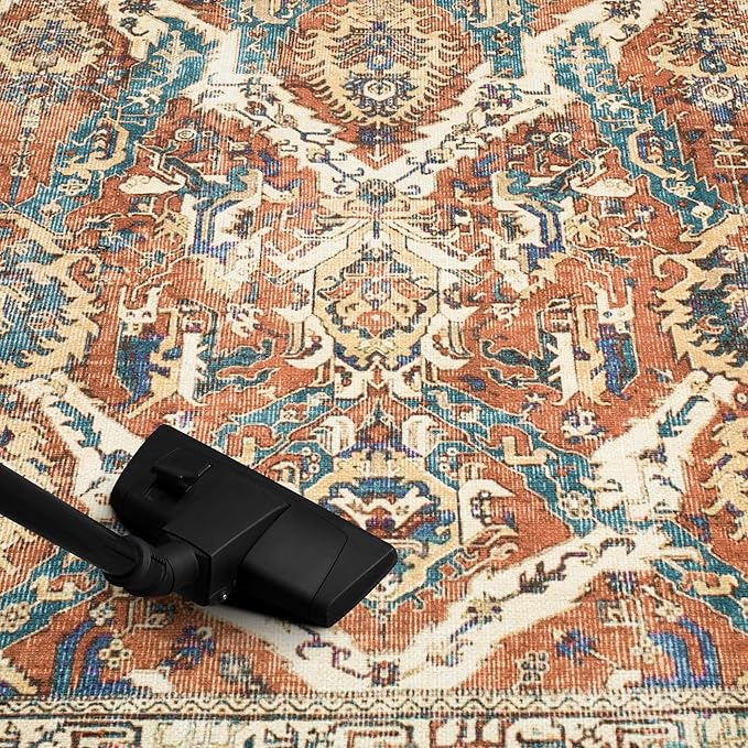 Keen Home Design 2x12 Rug - Machine Washable Runner with Non-Slip Backing, Ideal for Hallway, Entryway, Kitchen, Laundry Room - Vintage, Easy Clean, Durable, Low Pile Rug - (2'6" x 12')