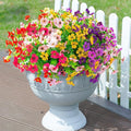 Artificial Fake Plants Flowers for Outdoor Decoration, 12 Bundles Faux Silk Daisy Look Real UV Resistant for Outside Home Porch Patio Planter Decor