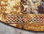 Unique Loom Barista Collection Area Rug - Arusha (4' 1" Round, Beige/ Black)