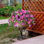 Artificial Fake Flowers Plants for Outdoor Decoration, 2PCS Faux Petunias Silk Flower UV Resistant No Fade Floral for Home Outside Garden Balcony Yard Porch Realistic Indoor Decor (Fuchsia Lotus)